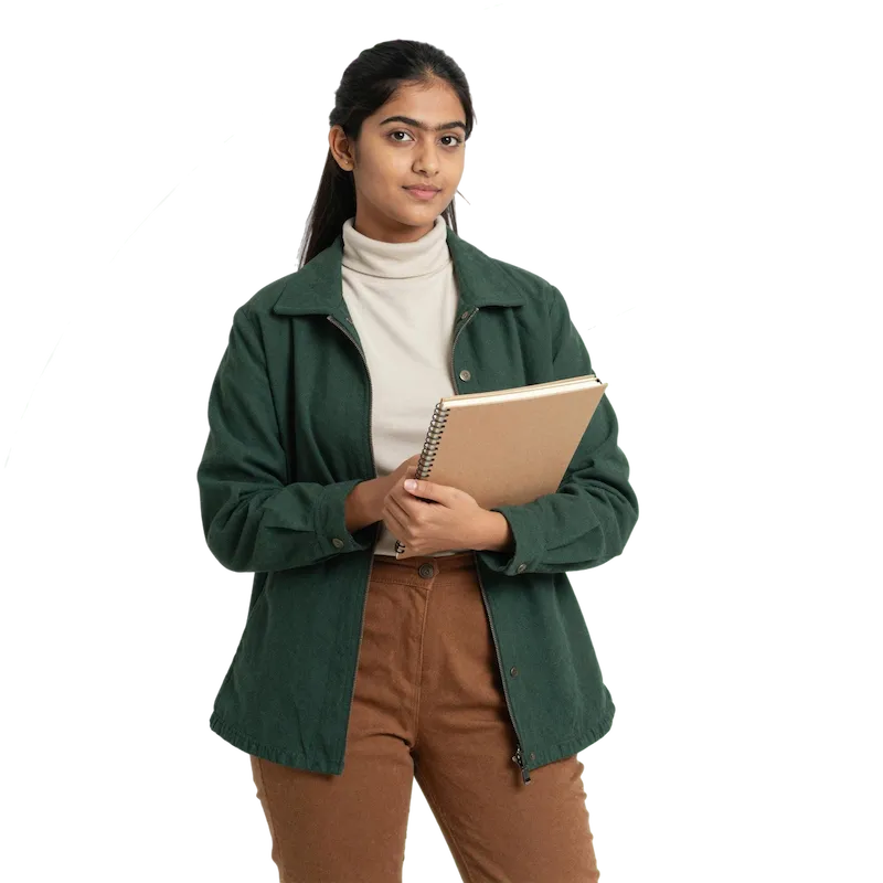 Student holding a notebook